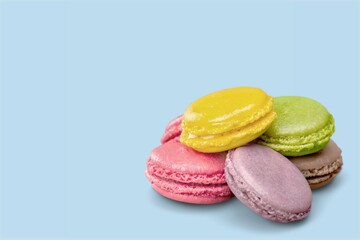 Wall Mural - Homemade tasty sweet macaroons in different colors