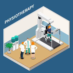 Wall Mural - Physiotherapy Isometric Composition