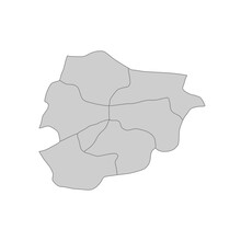 Outline Political Map Of The Andorra. High Detailed Vector Illustration.