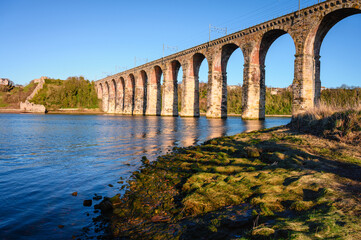 Wall Mural - Royal Border Railway Bridge at Berwick, as part of the borderlands section on the Northumberland 250, a scenic road trip though Northumberland with many places of interest along the route