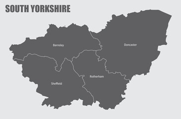 Wall Mural - South Yorkshire county administrative map