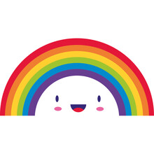 Rainbow With Face Smiling