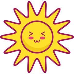 Sticker - summer sun kawaii character