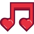 hearts love music note