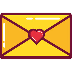 Sticker - heart love in envelope