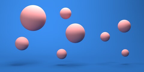 Spheres of many sizes - abstract 3D render design