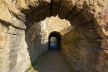 Old Roman Stone Arched Tunnel