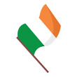 Isolated flag of Ireland on a pole Vector