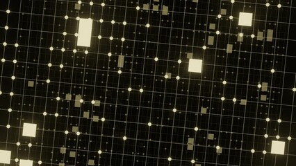 Matrix net structure pattern Sci-Fi Grid in Geometry Illustration Abstract 3d Render, Animation loop