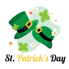 Wall Mural - Pair of green traditional hats Saint patrick day poster Vector