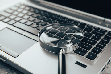 Laptop computer with magnifying glass