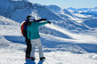 People standing on the top of Peak 8 at the Breckenridge Ski Resort in Colorado. Active lifestyle, winter vacation.