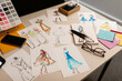 © Valentina Barreto/Stocksy - Work table fashion designer
