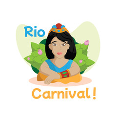 Canvas Print - Isolated happy girl with traditional brazilian clothes Carnival Vector