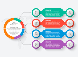 Wall Mural - Abstract 3D Paper Infographics. Business template .Vector illustration