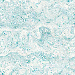 Aegean teal mottled swirl marble nautical texture background. Summer coastal living style home decor. Liquid fluid blue water flow effect dyed textile seamless pattern.