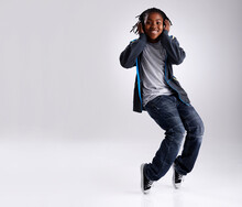 Mr. Hip Hop. A Young Boy Hip-hop Dancing In The Studio.