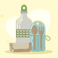 Poster - reusable utensils and bottle