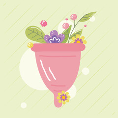 Sticker - flowers in menstrual cup