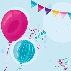 Canvas Print - balloons helium and garlands