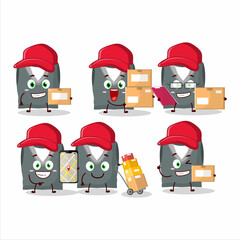 Sticker - Cartoon character design of gray school vest working as a courier