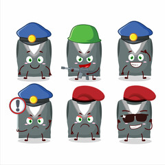 Wall Mural - A dedicated Police officer of gray school vest mascot design style