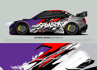 Race car wrap design vector for vehicle vinyl sticker and automotive decal livery