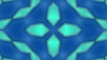 Blue And Green Kaleidoscope Animation Background. Smooth Motion Abstract Design