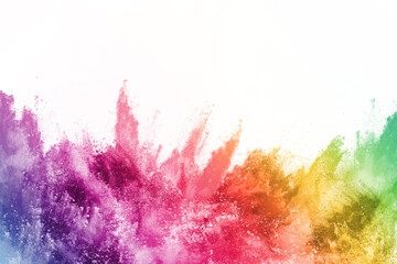 Wall Mural - abstract powder splatted background. colorful powder explosion on white background. colored cloud. c