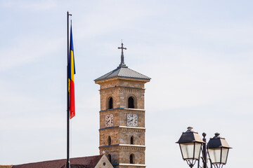 Wall Mural - Architectural details of cathedral. View of church in Alba Iulia, Romania, 2021.