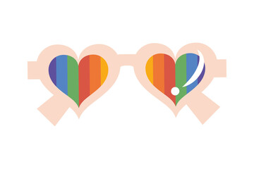 Wall Mural - heart sunglasses with lgtbi flag