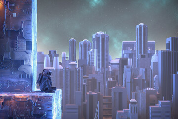 Wall Mural - Futuristic city concept