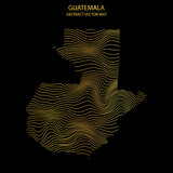 Fototapeta Przestrzenne - abstract map of Guatemala - vector illustration of striped gold colored map 