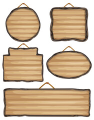 Poster - Set of wooden sign banner