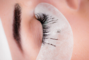 Sticker - Beautiful young woman during eyelash extension