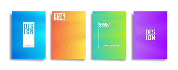 modern bright gradient color abstract line pattern background cover design. blue violet red orange green poster vector cover template.