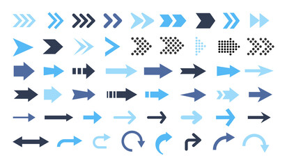 Sticker - Arrows set icons. Arrow vector collection. Arrow. Cursor. Modern simple arrows.