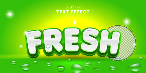 Wall Mural - Editable 3d Text Effect Fresh. Vector Graphic Style