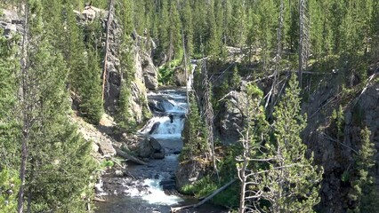 Wall Mural - The Lower Falls in the Yellowstone National Park, Wyoming