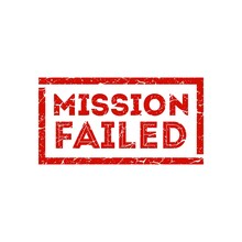 Mission Failed Red Stamp Vector Text Isolated On White Background