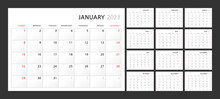 Wall Quarterly Calendar Template For 2023 In A Classic Minimalist Style. Week Starts On Sunday. Set Of 12 Months. Corporate Planner Template. A4 Format Horizontal