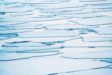 Wall Mural - Melting ice floes on the lake.