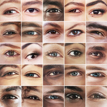 The Eyes See All. Composite Image Of An Assortment Of Peoples Eyes.