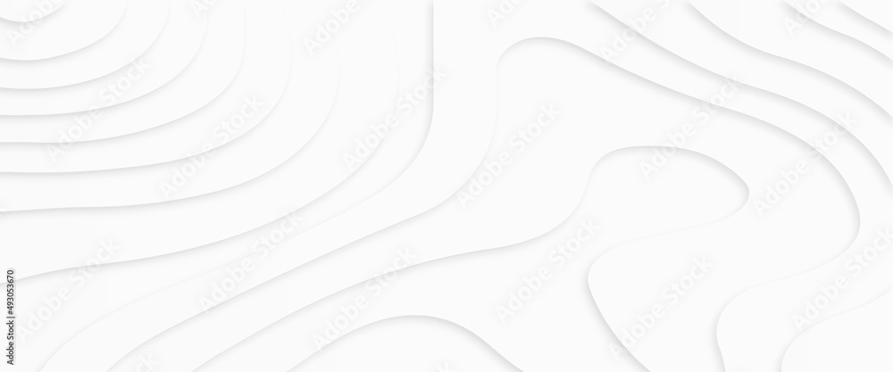 abstract curve wave pattern 3d papercut white background, white paper ...