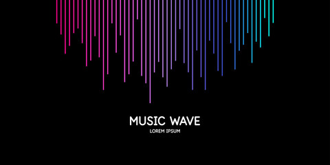 Wall Mural - Vector illustration of music wave in the form of the equalizer