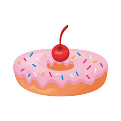 Wall Mural - sweet donut with berry