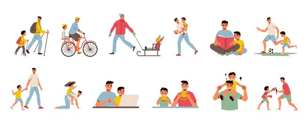 Poster - Father Day Dad Son Icon Set