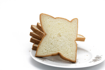 Sticker - bread slices isolated on white background