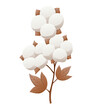 Cotton flower icon. Soft white plant for production of organic fabric. Cartoon eco friendly and organic symbol