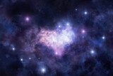 Fototapeta Kosmos - Heart-shaped cosmic nebula